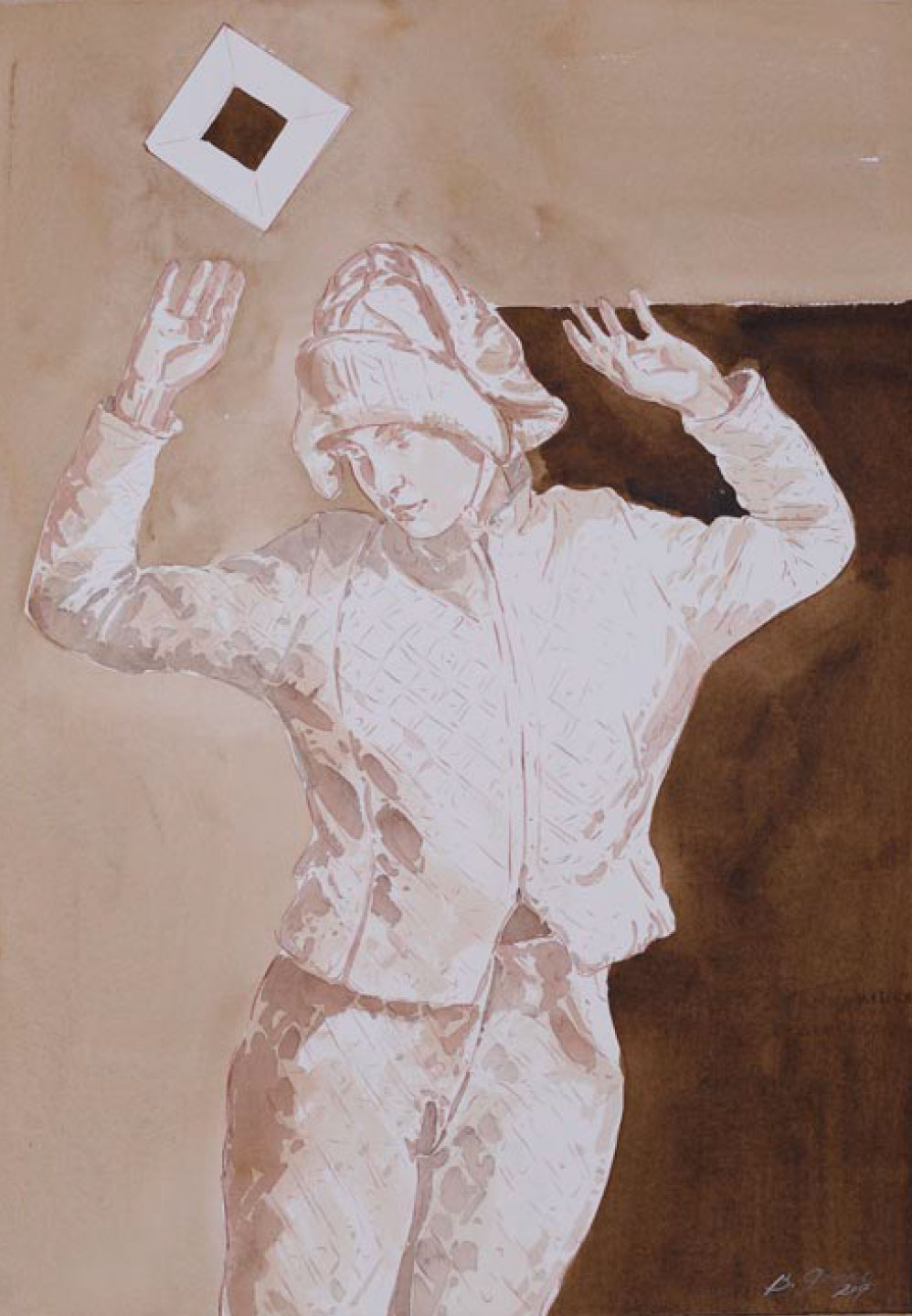 Pierot Mit Schwarzen Quadrat